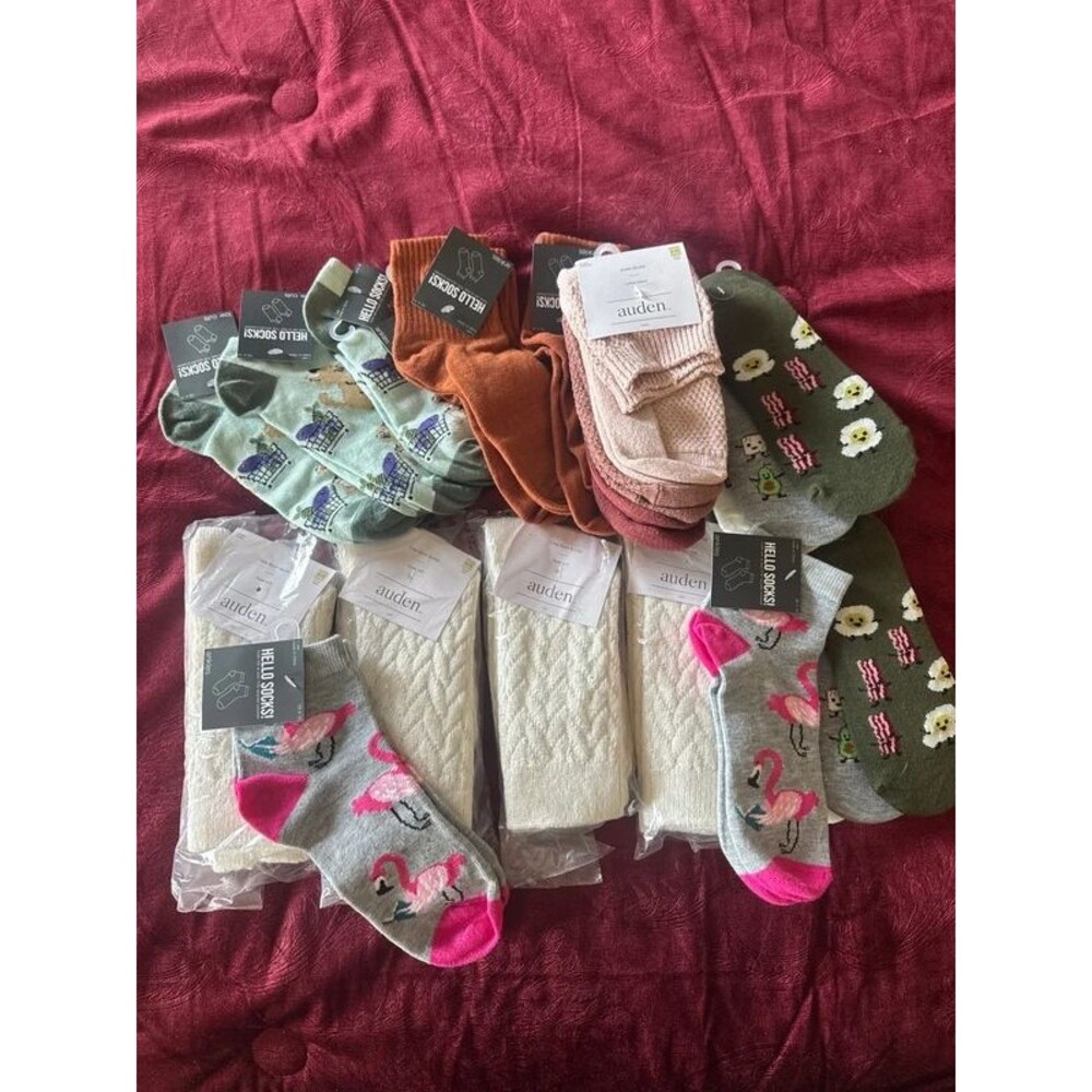 New Lot of 20 Socks Auden and Hello Socks One Size